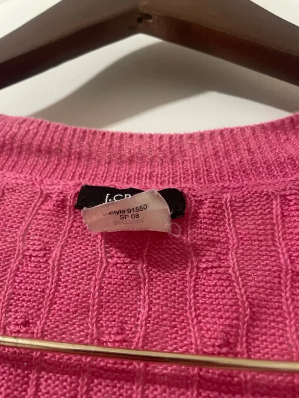 J.Crew Vintage 2008 Pink Linen Cable Knit Sweater - Size XS